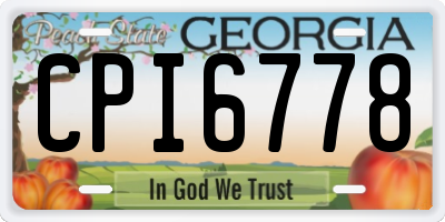 GA license plate CPI6778