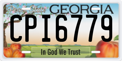 GA license plate CPI6779