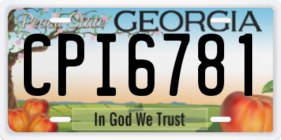 GA license plate CPI6781