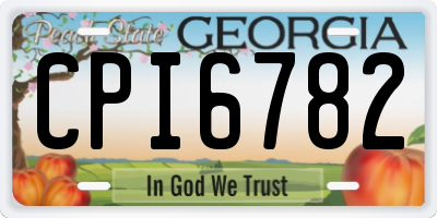 GA license plate CPI6782