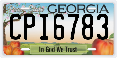GA license plate CPI6783
