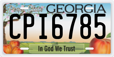 GA license plate CPI6785