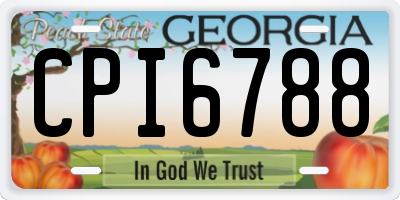 GA license plate CPI6788
