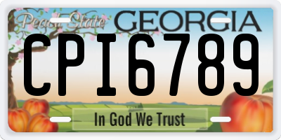 GA license plate CPI6789