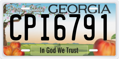 GA license plate CPI6791