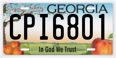 GA license plate CPI6801