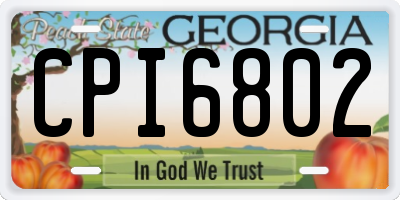GA license plate CPI6802