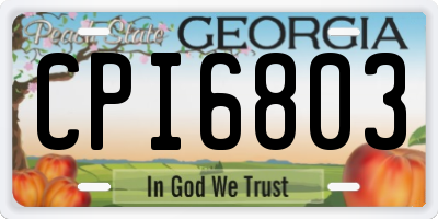 GA license plate CPI6803