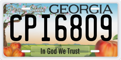 GA license plate CPI6809