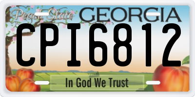 GA license plate CPI6812