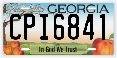 GA license plate CPI6841
