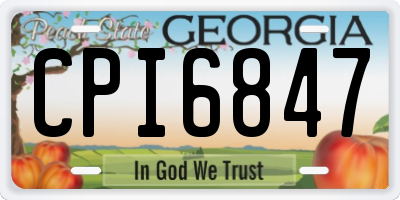 GA license plate CPI6847