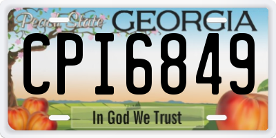 GA license plate CPI6849