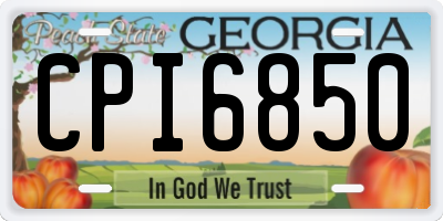 GA license plate CPI6850