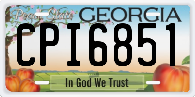 GA license plate CPI6851