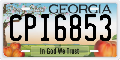 GA license plate CPI6853