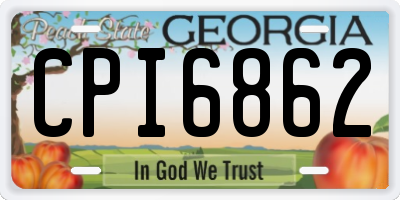 GA license plate CPI6862