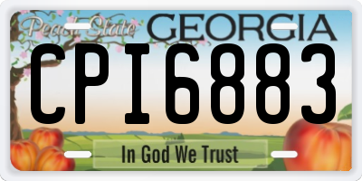 GA license plate CPI6883