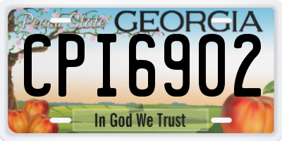 GA license plate CPI6902