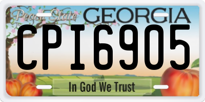 GA license plate CPI6905