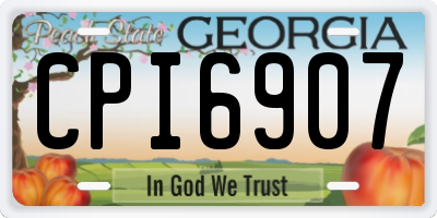 GA license plate CPI6907