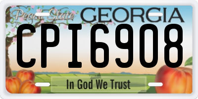 GA license plate CPI6908