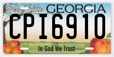 GA license plate CPI6910