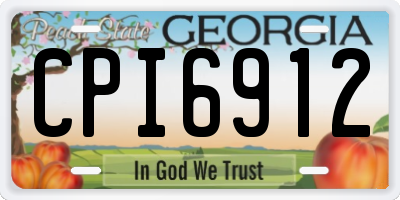 GA license plate CPI6912