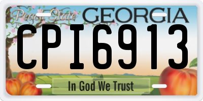 GA license plate CPI6913