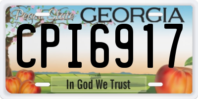 GA license plate CPI6917