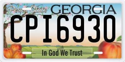 GA license plate CPI6930