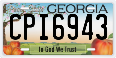 GA license plate CPI6943