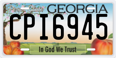 GA license plate CPI6945