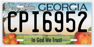 GA license plate CPI6952