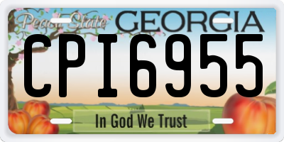 GA license plate CPI6955