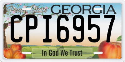 GA license plate CPI6957