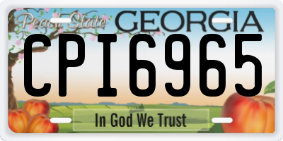 GA license plate CPI6965