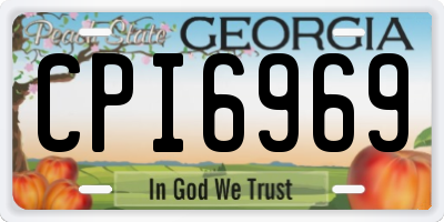 GA license plate CPI6969