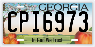 GA license plate CPI6973