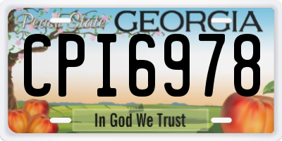 GA license plate CPI6978