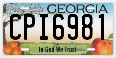 GA license plate CPI6981