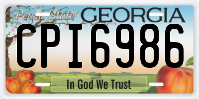 GA license plate CPI6986