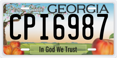 GA license plate CPI6987