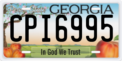 GA license plate CPI6995
