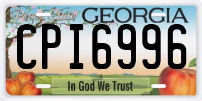 GA license plate CPI6996