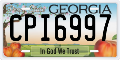 GA license plate CPI6997