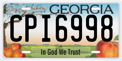 GA license plate CPI6998