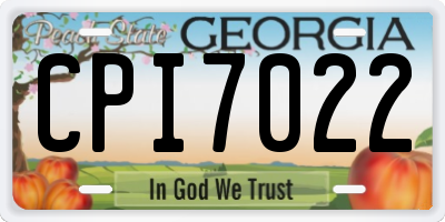 GA license plate CPI7022