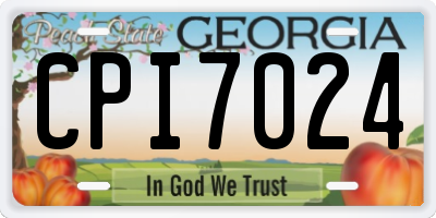 GA license plate CPI7024