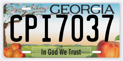 GA license plate CPI7037